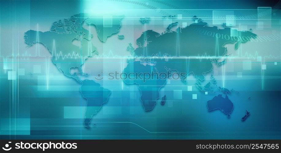 Abstract techno backgrounds with Earth map for your design