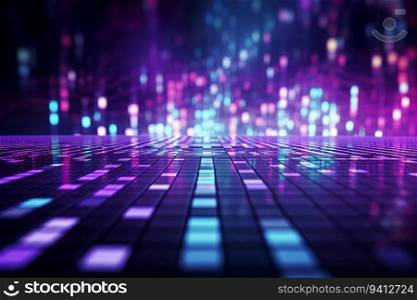 abstract technology background, glowing lines and dots. 3d render