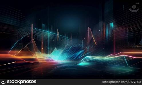 Abstract technology background. Illustration Generative AI
