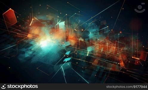 Abstract technology background. Illustration Generative AI
