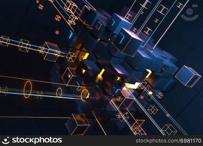 Abstract technology concept. 3D illustration. Abstract technology concept