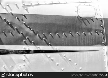 abstract texture background of the metallic rivet airplane