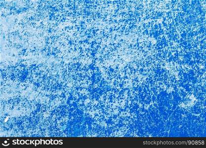 Abstract texture of old blue cracked paint on plastic vintage background.