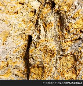 abstract texture rock lanzarote spain of a broke stone and lichens