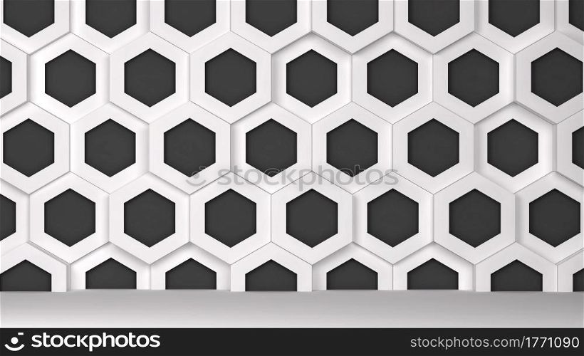 Abstract trendy hexagonal pattern. 3d background