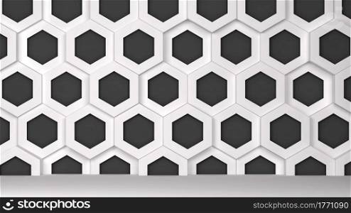 Abstract trendy hexagonal pattern. 3d background
