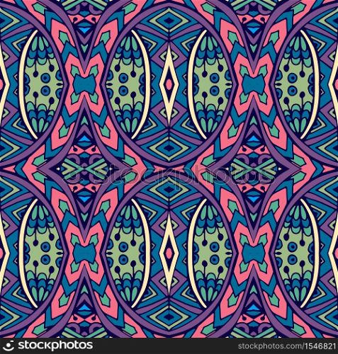 Abstract Tribal vintage ethnic seamless pattern ornamental. Vector colorful geomertric art background. Ethnic seamless pattern. Vector tribal background. Aztec and indian style, vintage print.