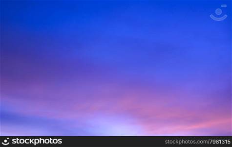 Abstract twilight sky background in soft focus