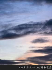 Abstract twilight sky background with storm cloud