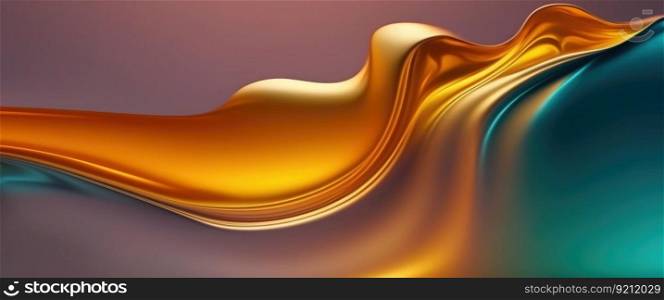 Abstract Ultra Wide Background with Smooth Vibrant Yellow Wave. Abstract Ultra Wide Background