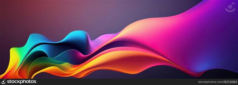 Abstract Ultra Wide Bright Background with Smooth Rainbow Wave. Rainbow Wave Background