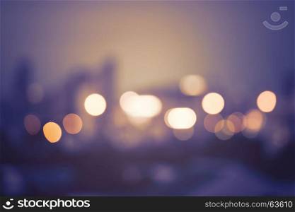Abstract urban night light bokeh, defocused background