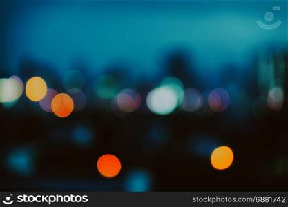 Abstract urban night light bokeh, defocused background