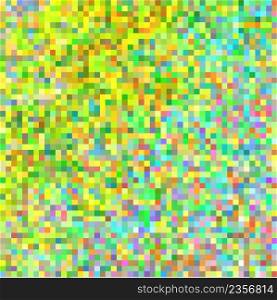 Abstract vector background. Mosaic with bright pixels. Green mosaic. Abstract square pixel mosaic background set.