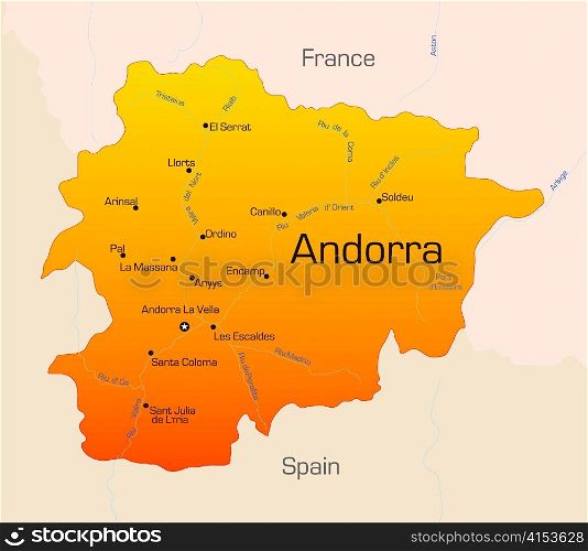 Abstract vector color map of Andorra country