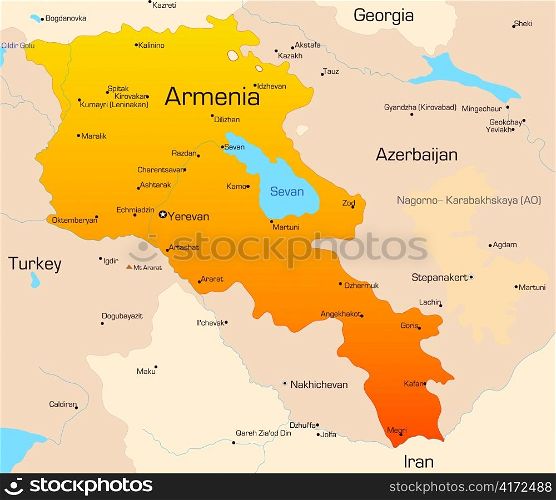 Abstract vector color map of Armenia country