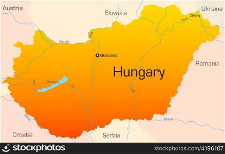 Abstract vector color map of Hungary country