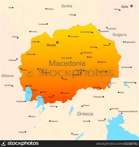 Abstract vector color map of Macedonia country