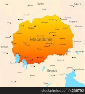 Abstract vector color map of Macedonia country