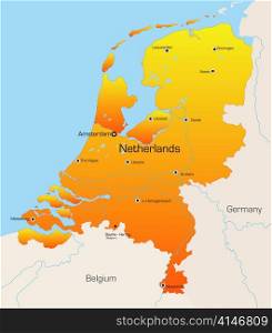 Abstract vector color map of Netherlands country