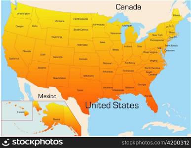 Abstract vector color map of USA country