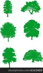 Abstract vector illustration: green trees