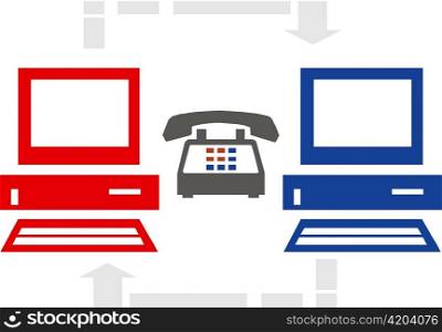Abstract vector illustration of internet connection