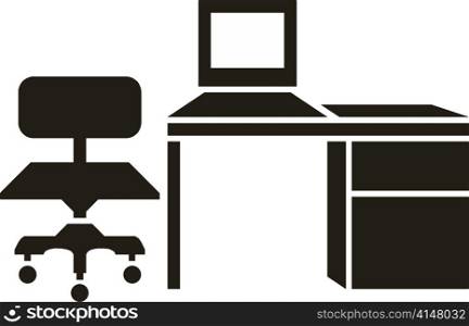 Abstract vector illustration of office furniture