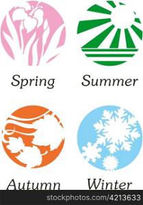 Abstract vector illustrations of seasons