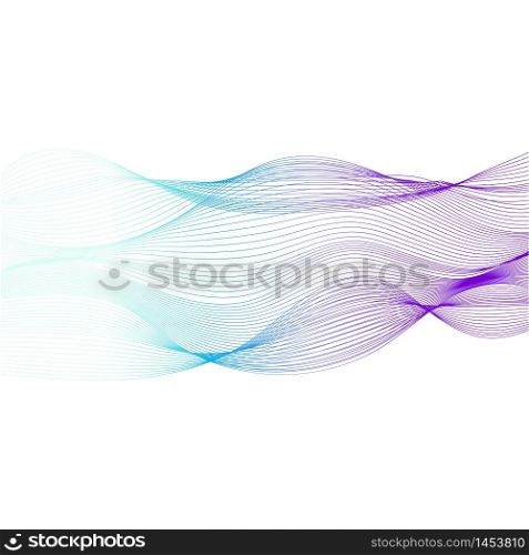 Abstract vector lines background, wave gradient illustration.
