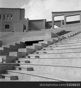 Abstract view of part of the recently built amphitheatre at Katara cultural village in Doha, Qatar.