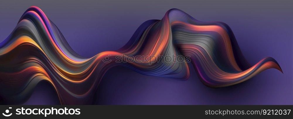 Abstract Violet Background with Colorful 3D Shape. Abstract 3D Background