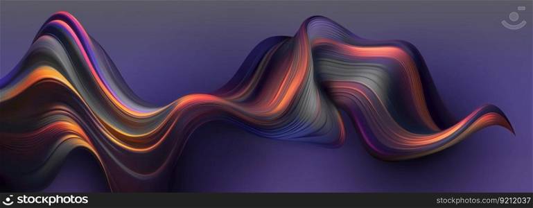 Abstract Violet Background with Colorful 3D Shape. Abstract 3D Background