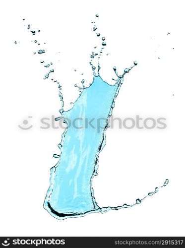 Abstract water splash isolated on white background.