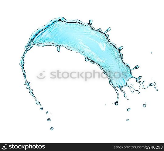 Abstract water splash isolated on white background.