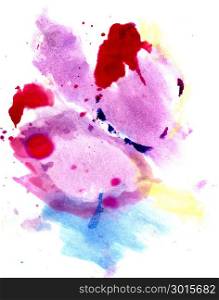 Abstract watercolor art painted background of purple color.