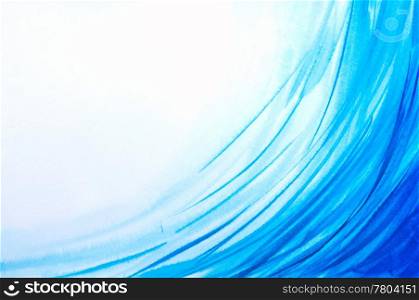 Abstract watercolor backgrounds in form of blue waves and lines. Art is created and painted by photographer