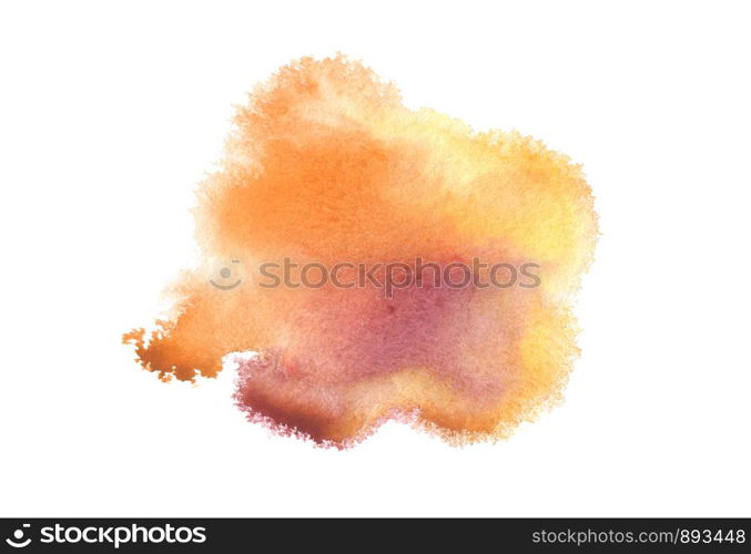 Abstract watercolor blot painted background. Texture paper. Isolated.