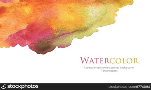 Abstract watercolor brush strokes painted background. Texture paper.
