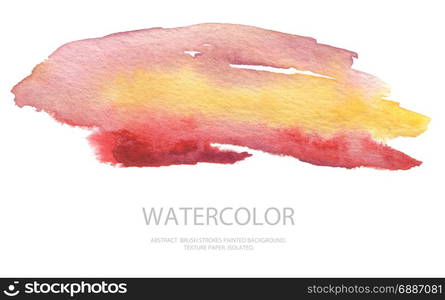 Abstract watercolor brush strokes painted background. Texture paper. Isolated.