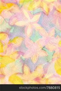 Abstract watercolor hand painted background. Flower pattern. Paper texture.