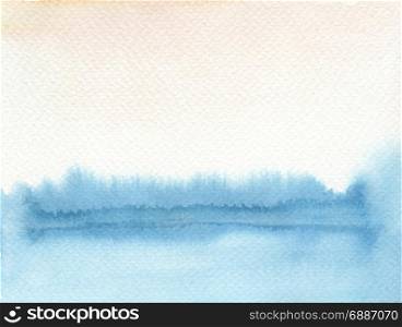 Abstract watercolor landscape blot painted background. Texture paper.