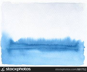 Abstract watercolor landscape blot painted background. Texture paper.