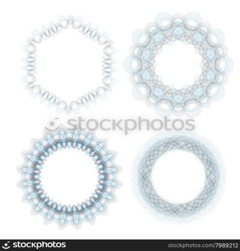 Abstract Wave Circle Frames Isolated on White Background. Abstract Wave Circle Frames