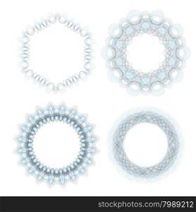 Abstract Wave Circle Frames Isolated on White Background. Abstract Wave Circle Frames