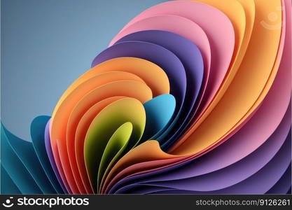 Abstract wave colorful pattern of spectrum color. Concept of enormous minimal colorful gradient background in pastel color. Finest generative AI.. Abstract wave colorful pattern of spectrum color.