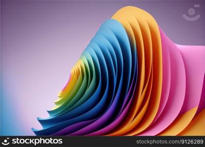 Abstract wave colorful pattern of spectrum color. Concept of enormous minimal colorful gradient background in pastel color. Finest generative AI.. Abstract wave colorful pattern of spectrum color.