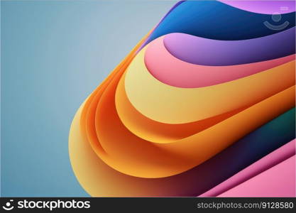 Abstract wave colorful pattern of spectrum color. Concept of enormous minimal colorful gradient background in pastel color. Finest generative AI.. Abstract wave colorful pattern of spectrum color.