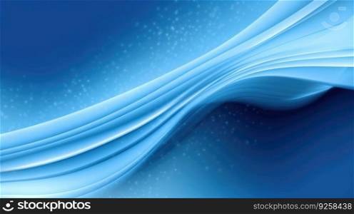 Abstract wave curve design background in shades of blue. Generative AI AIG21.