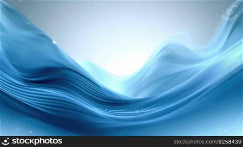 Abstract wave curve design background in shades of blue. Generative AI AIG21.